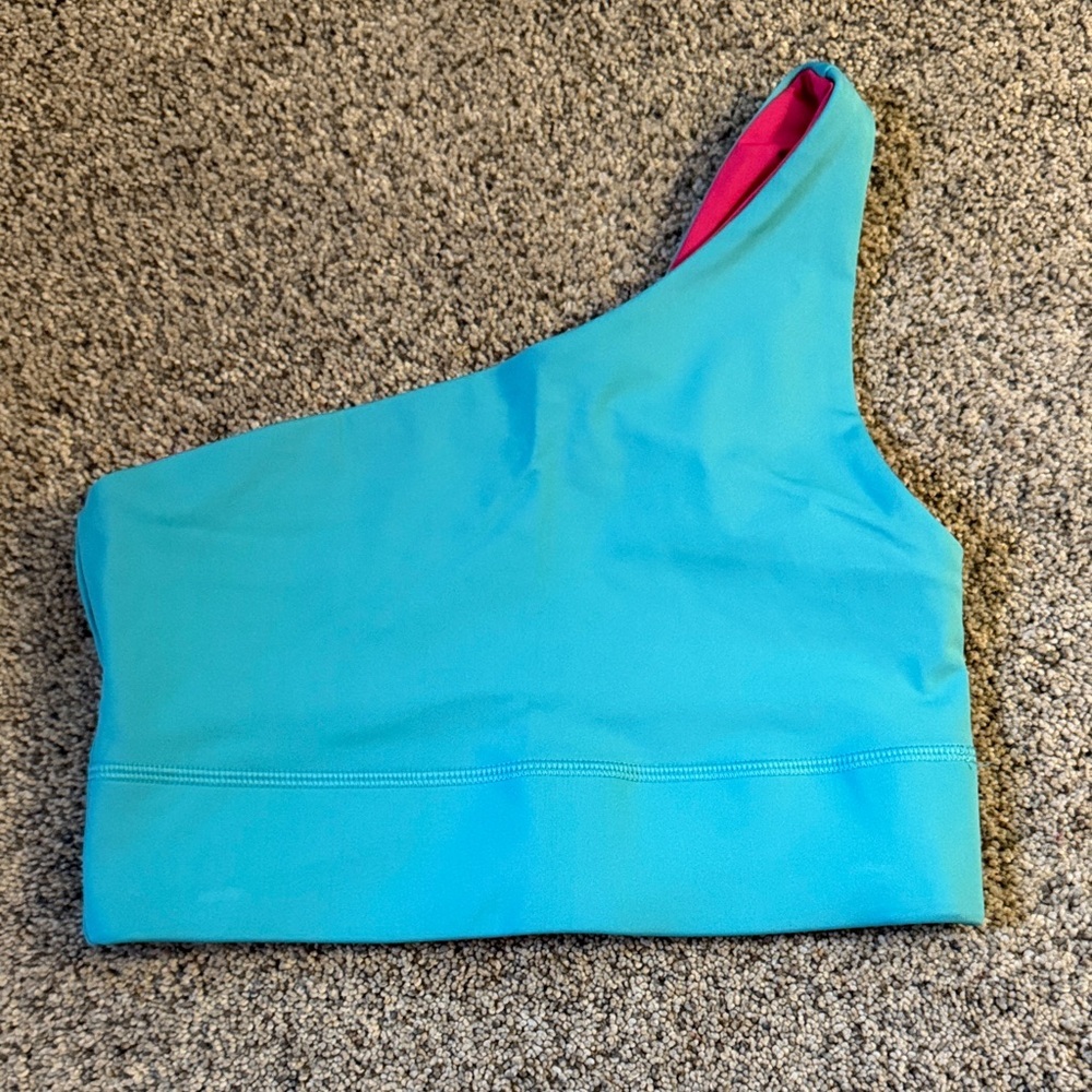 Fabletics Harlow one shoulder reversible bra blue XS